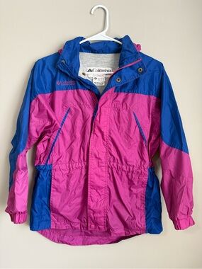Columbia Kids Retro Coat / Jacket in Bright Pink & Royal Blue